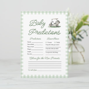 Sage Green Golf Baby Predictions Baby Shower Game Invitation