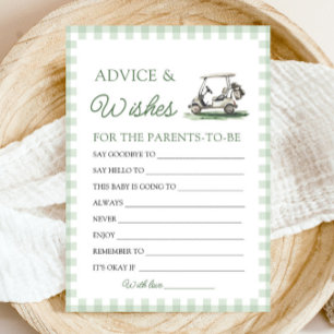 Sage Green Golf Baby Shower Advice and Wishes Game Invitation