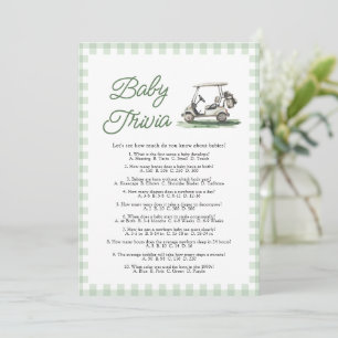 Sage Green Golf Baby Shower Baby Trivia Game Invitation