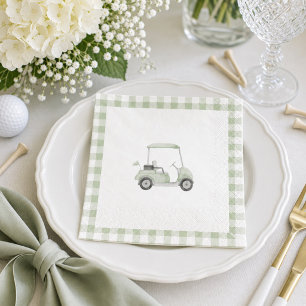 Sage green golf baby shower napkin