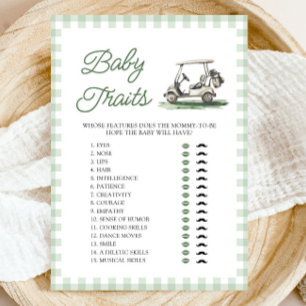 Sage Green Golf Baby Traits Baby Shower Game Invitation