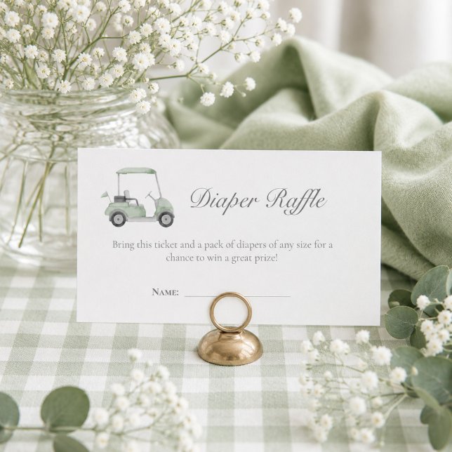 Sage green golf Diaper raffle card (Creator Uploaded)
