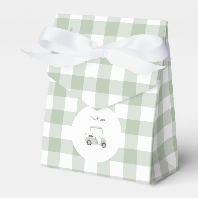 Sage green golf favour box (Front Side)