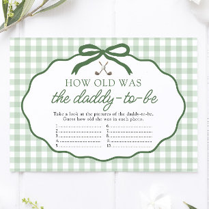 Sage Green Golf How Old Was Daddy Baby Shower Game Enclosure Card