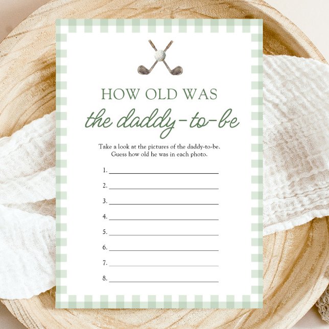 Sage Green Golf How Old Was The Daddy Game Invitation (Sage Green Golf How Old Was The Daddy Game)