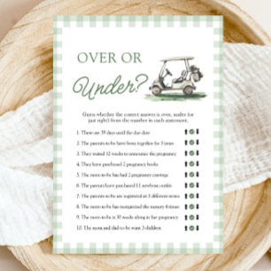 Sage Green Golf Over Or Under Baby Shower Game Invitation