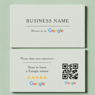 Sage Green Google Review QR Code Spa Salon Business Card