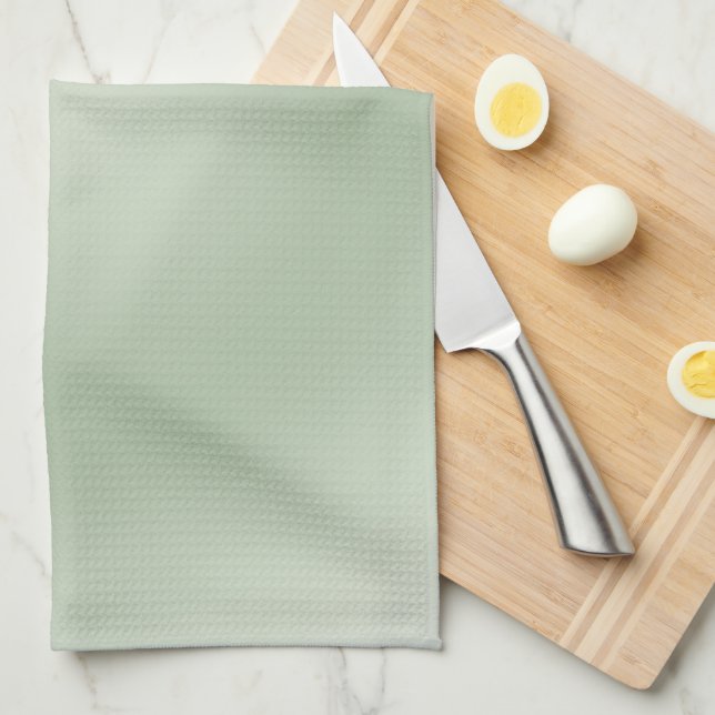 Sage Green Gradient Aura Tea Towel (Quarter Fold)