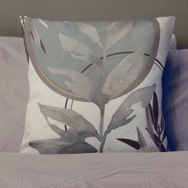 Sage Green, Gray & Cream Artistic Watercolor Cushion (Creator Uploaded)