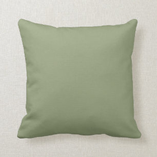 Sage Green Gray-Green Elegant Neutral Solid Color Cushion
