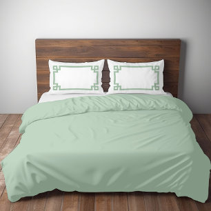 Sage Green Greek Key Border Standard Pillowcase