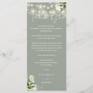 Sage Green Greenery Wedding Thank You Place Card