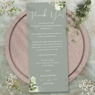 Sage Green Greenery Wedding Thank You Place Card