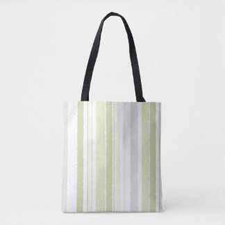 Sage Green Grey Watercolor Striped Tote Bag