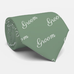 Sage green Groom scripture wedding Neck Tie
