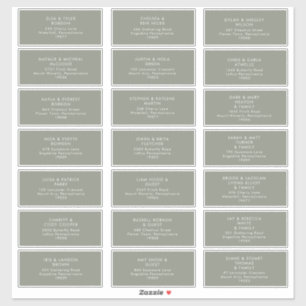 Sage Green Guest Address Sticker