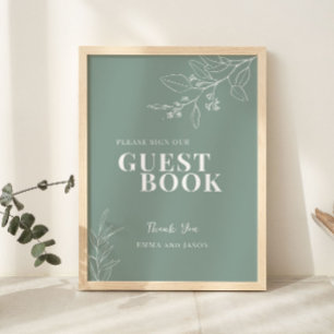 Sage Green Guest Book Wedding Sign