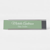 Sage green hair stylist add name contact website