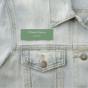 Sage green hair stylist add name contact website tag