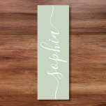 Sage green handwritten name minimalist yoga mat<br><div class="desc">This sage green yoga Mat is lovely,  elegant,  chic and professional looking - sage is perfect for any occasion. 
Customise this beautiful and elegant mat with your handwritten name.</div>