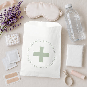 Sage Green Hangover Kit In Sickness and in Health  Favour Bag