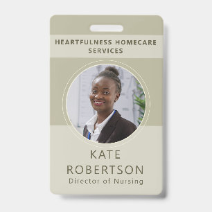 Sage Green Healthcare Worker ID Badge