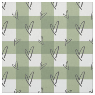Sage Green Heart - Premium Pima Cotton Fabric