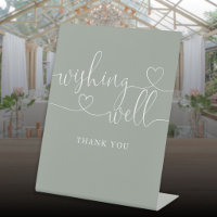 Sage Green Heart Script Wishing Well