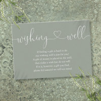 Sage Green Heart Script Wishing Well Wedding
