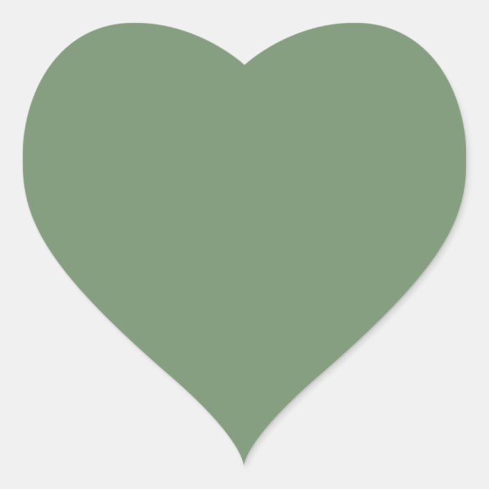 Sage Green Heart Sticker | Zazzle.com.au