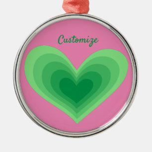 Sage Green Heart Thunder_Cove Metal Ornament