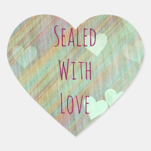 Sage Green Hearts Sealed with Love Sticker