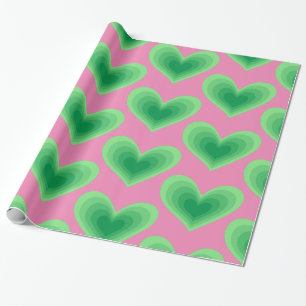 Sage Green Hearts Thunder_Cove Wrapping Paper