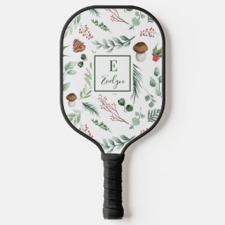 Sage Green Holiday Personalised Pickleball Paddle