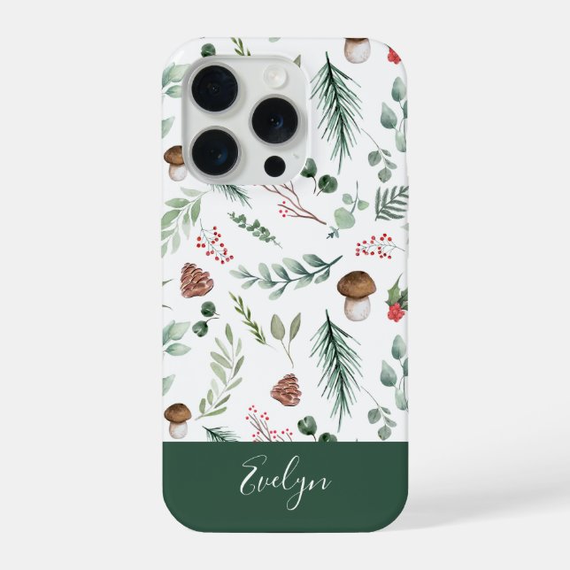 Sage Green Holiday Personalized Phone Case (Back)