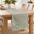 Top Table Table Runners Sage Green Holly Christmas Winter Table Long Table Runner | Zazzle