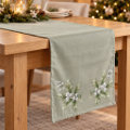 Top Table Table Runners Sage Green Holly Christmas Winter Table Long Table Runner | Zazzle