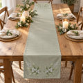 Top Table Table Runners Sage Green Holly Christmas Winter Table Long Table Runner | Zazzle