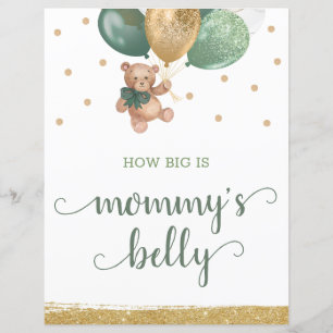 Sage Green How Big Is Mummy's Belly Teddy Bears