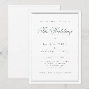 Sage Green I Modern Minimalist Wedding Invitation