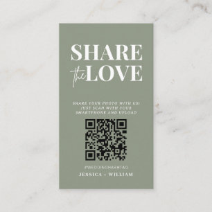 Sage Green I Spy Wedding Share The Love QR Code Enclosure Card