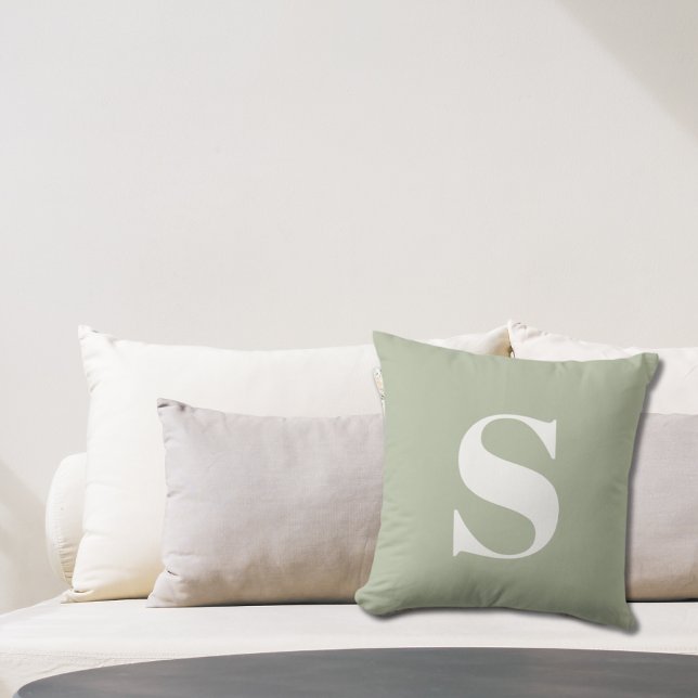 Sage Green Initial Monogrammed Outdoor Pillow (Sage Green Initial Monogrammed Outdoor Pillow
)