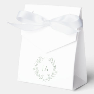 Sage Green Initials Wedding Favour Box