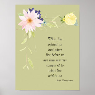 Sage Green Inspirational Watercolor Floral Poster
