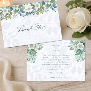 Sage Green Ivory Eucalyptus Wedding Thank You Card