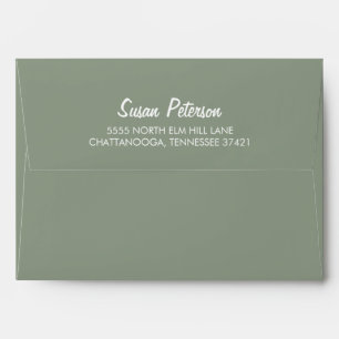 Sage Green Ivory Modern Geometric Triangle 5x7 Envelope