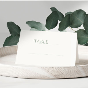 Sage Green & Ivory Table Number Place Escort Card