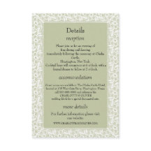 Sage Green Lace Classic Wedding Details Enclosures