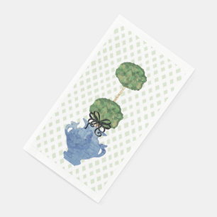 Sage Green Lattice Topiary Ginger Jar  Napkin