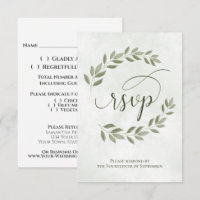 Sage Green Laurel Leaves Rustic Wedding